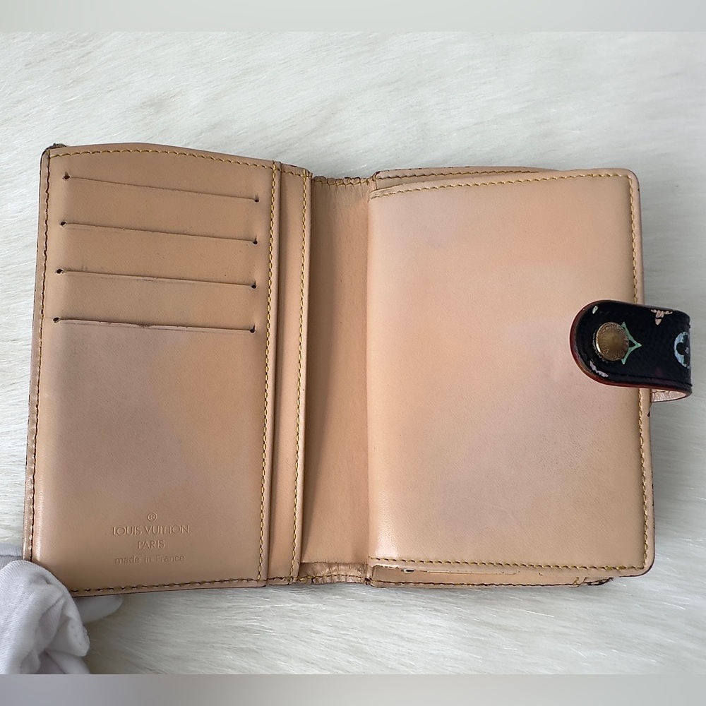 ✨LOUIS VUITTON Black Multicolor Viennois Portefeuille French Purse Wallet M92988 - Picture 7 of 16